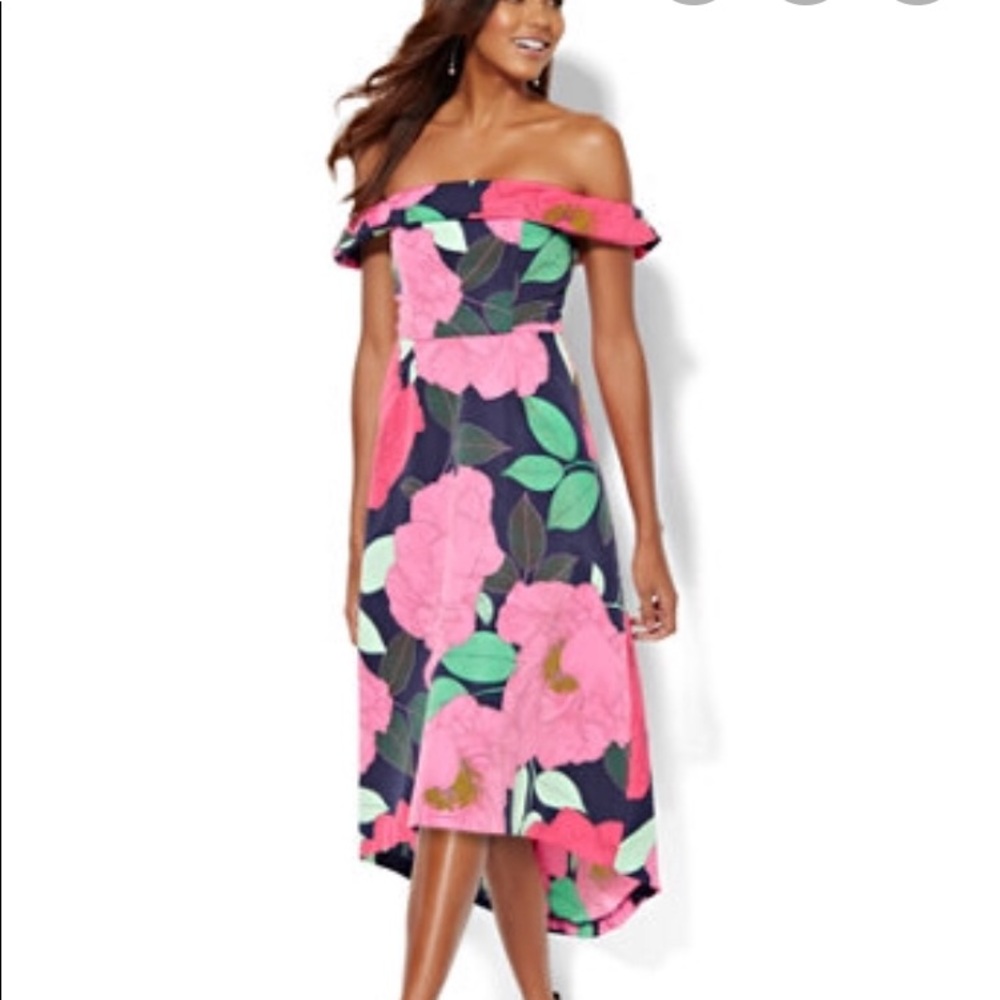 New York & Co off-the-shoulder floral dress